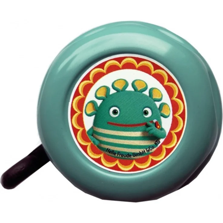 Fahrradglocke Sorgenfresser türkis, mit Motiv, Ø 55mm, SB-Karte
