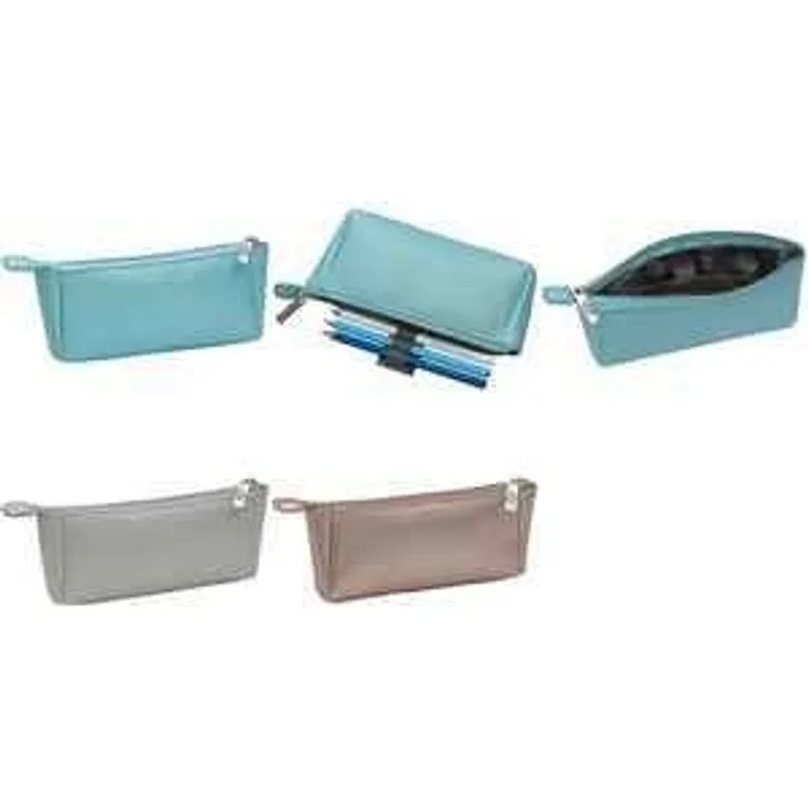 WEDO 24265579 Schulmäppchen ''die CLUTCH'', 3 Fächer, 4 Schlaufen für Stifte, pflegeleicht, rosémetallic