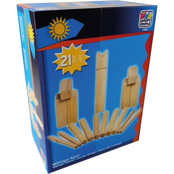 wikinger Schachspiel 31 cm Holz natur 21 Stück