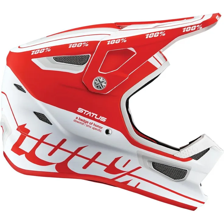 100% Status Helm - Topenga Red/White 61 - 62 cm