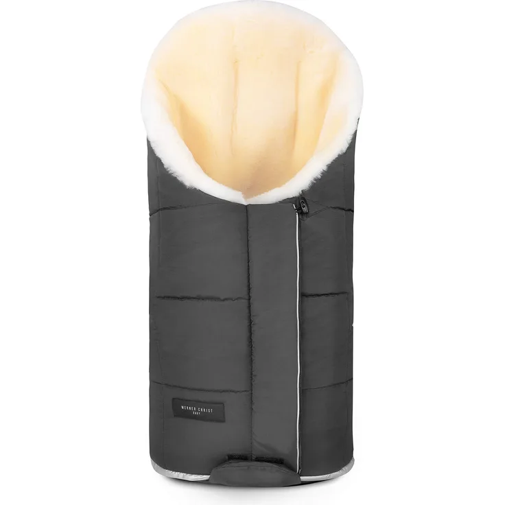 Werner Christ Baby, Lammfell Kinderwagen-Fußsack TULAVARIO – Buggy Lammfellfußsack (Kinder ab 6 - bis 36 Monate) aus medizinischem Fell, in Stone (grau)