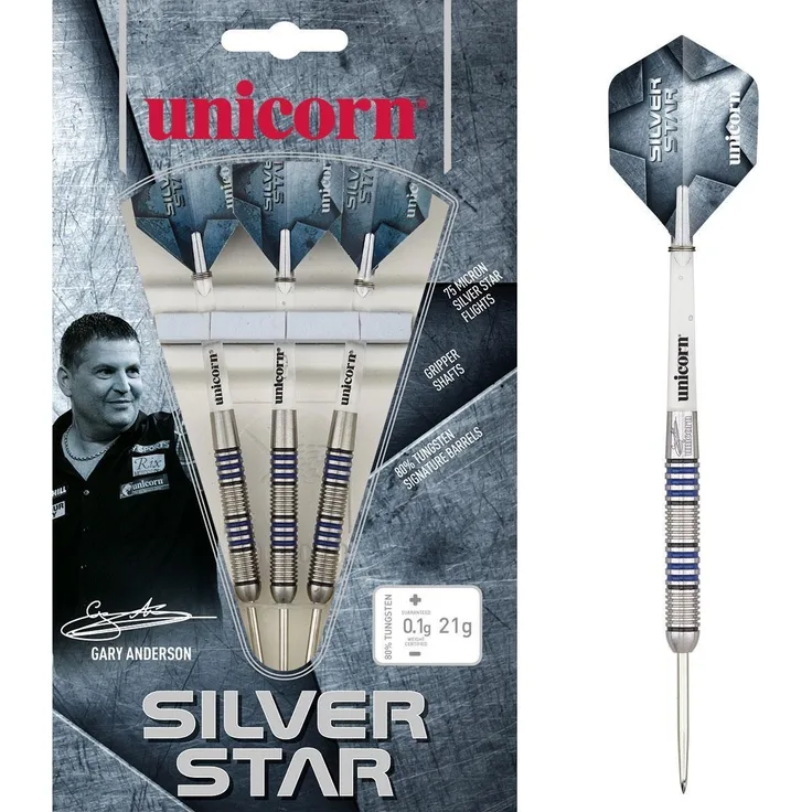 Unicorn Silver Star Gary Anderson Steel Darts, 21 Gr. / Inhalt 1 Stück