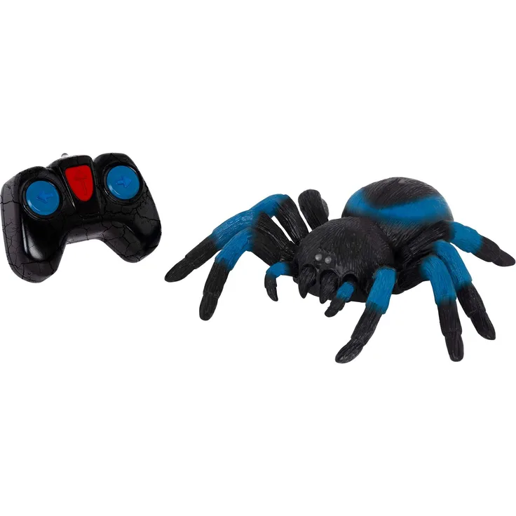 Terra Ferngesteuerte Spinne Blau – RC Vogelspinne mit leuchtenden LED Augen und Fernbedienung – Tarantula Spielzeug ab 6 Jahre