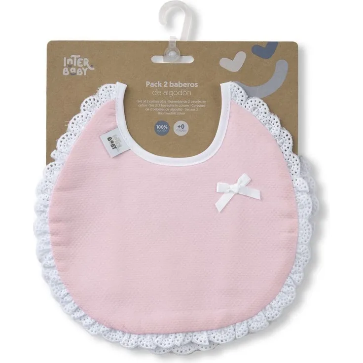 Interbaby 2 Stück runde Lätzchen in blau und grau