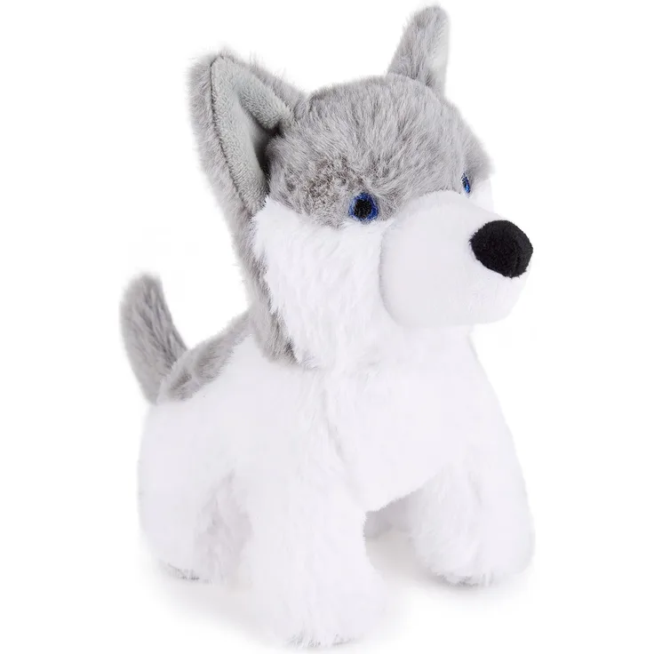 Zappi Co Weich gefülltes Kuscheltier für Kinder Husky Dog Plüschtier (12-15 cm) Safari-Tiere Kollektion Plüschteddy Neugeborenes erstes Kind