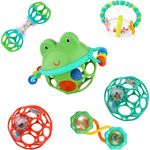 Bright Starts, Little Shakers 6 Stück Geschenk-Set - BPA-freie, leicht zu greifende Baby-Rasseln und Beißringe, Unisex, Neugeborene+ - Preisvergleich