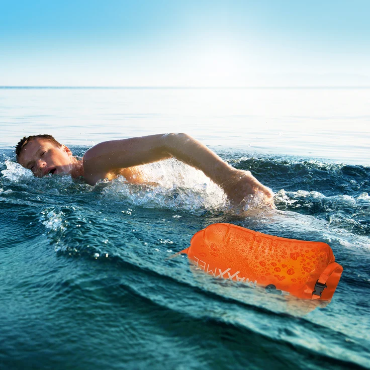 MAXXMEE Schwimmboje mit 10 l Trockenkammer - 37,5 x 72 cm - orange – Bild 3