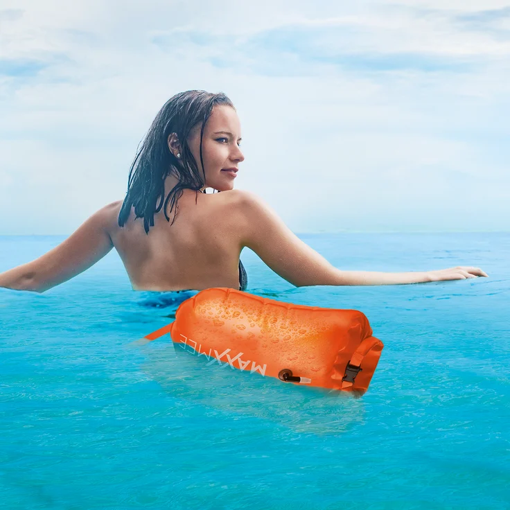 MAXXMEE Schwimmboje mit 10 l Trockenkammer - 37,5 x 72 cm - orange – Bild 6