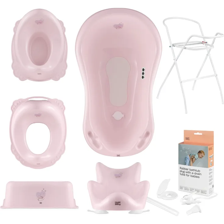 Baby Badewanne Set mit Gestell und Badewannensitz - für Neugeborene und Babys - stabil und bequem