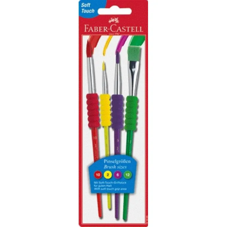 Faber-Castell Pinselset 4er 3Haar- + 1Borstenpinsel Softgriffstück