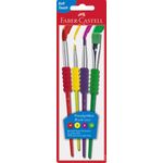 Faber-Castell Pinselset 4er 3Haar- + 1Borstenpinsel Softgriffstück