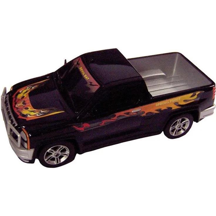 P&S 17113 Pick Up Truck schwarz mit Flammendekor Maßstab 1:43