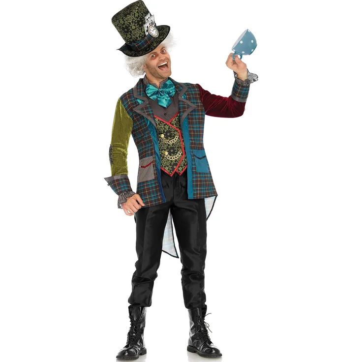 Leg Avenue 86691 Deluxe Mad Hatter Kostüm, Mehrfarbig, Large (EUR 40)