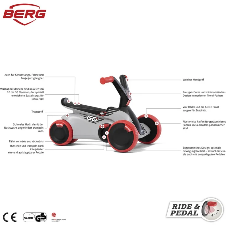 BERG Gokart XS Laufrad - GO2 SparX rot – Bild 9