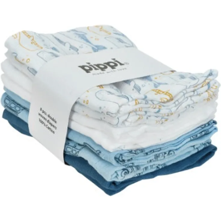 Pippi Muslin Tücher 8er Pack province blue