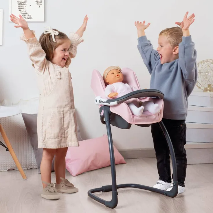 Smoby 3-in-1 Autositz und Stuhl für Puppen Maxi-Cosi Hellrosa