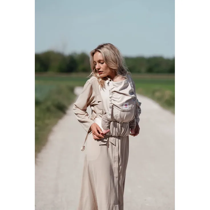 KOKADI® Ergonomische Babytrage neugeborene ab Geburt [bis 15kg] - Mitwachsend Rückentrage Bauchtrage Baby - Baby Tragetuch neugeboren ab Geburt - Baby Carrier - Baby Tragehilfe - Flip Just Cream
