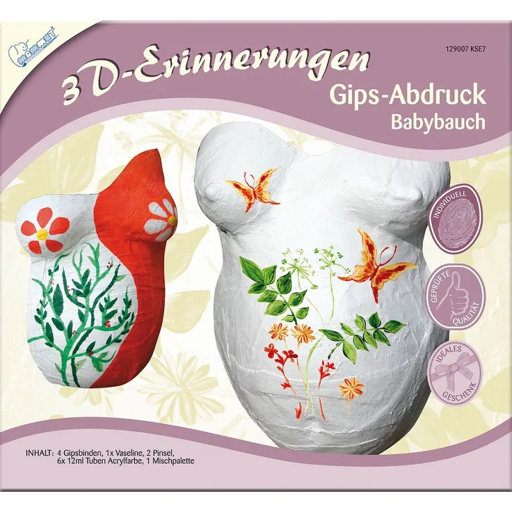 3D Erinner. -Gips-Abdruck Babybauch