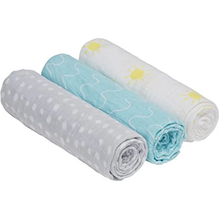 Lässig 'Swaddle & Burp Blanket L' 3-er Pack Pucktücher Summer Dream Boys