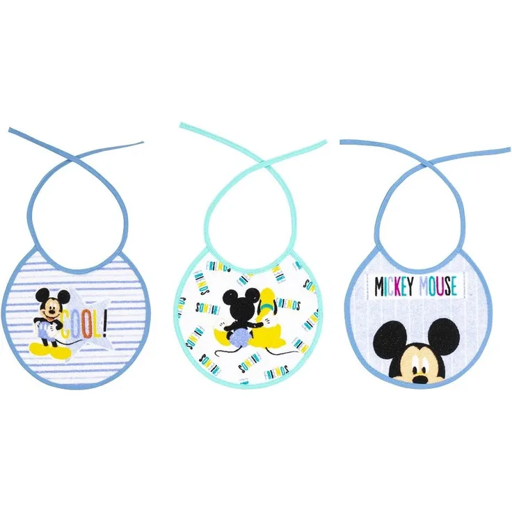 Interbaby Amazon Disney 3er Pack Frottee Lätzchen 20 x 20 cm Mickey Mouse
