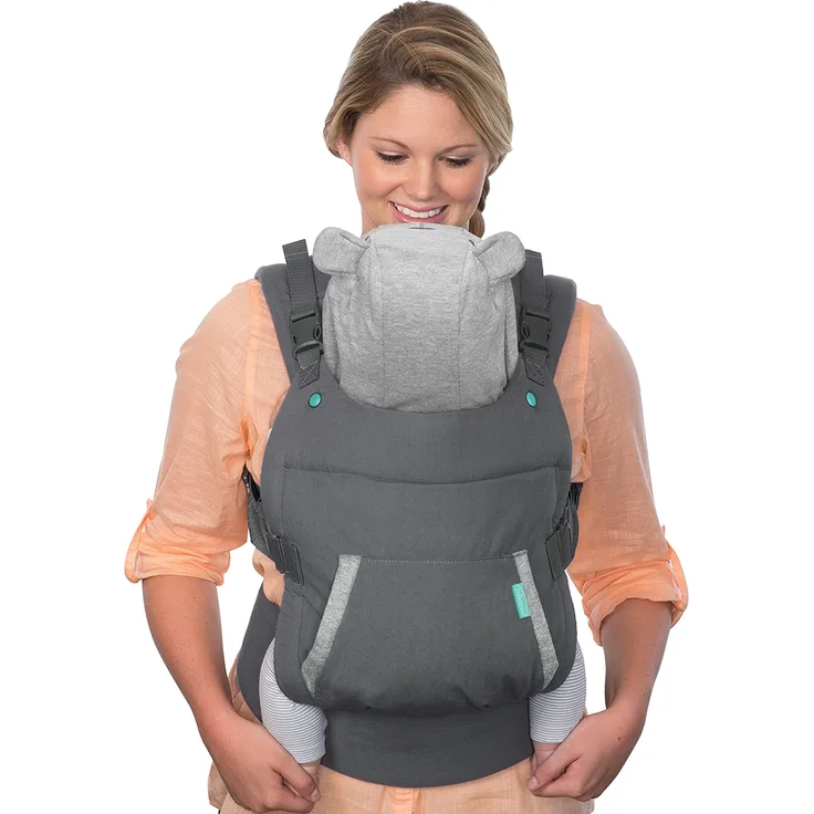 Infantino Cuddle Up Babytrage – Ergonomische Babytrage mit Teddy-Kapuze und verstellbaren Schultergurten – Für Säuglinge und Kleinkinder von 5,4-18 kg - Preisvergleich