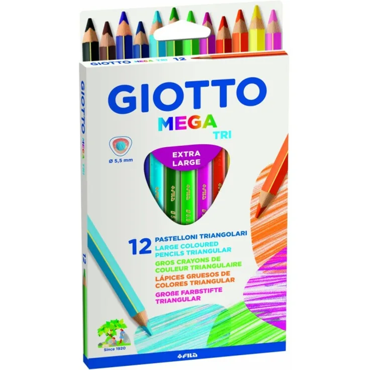 Giotto Mega Tri 12er Holzbuntstifte 12 Farben