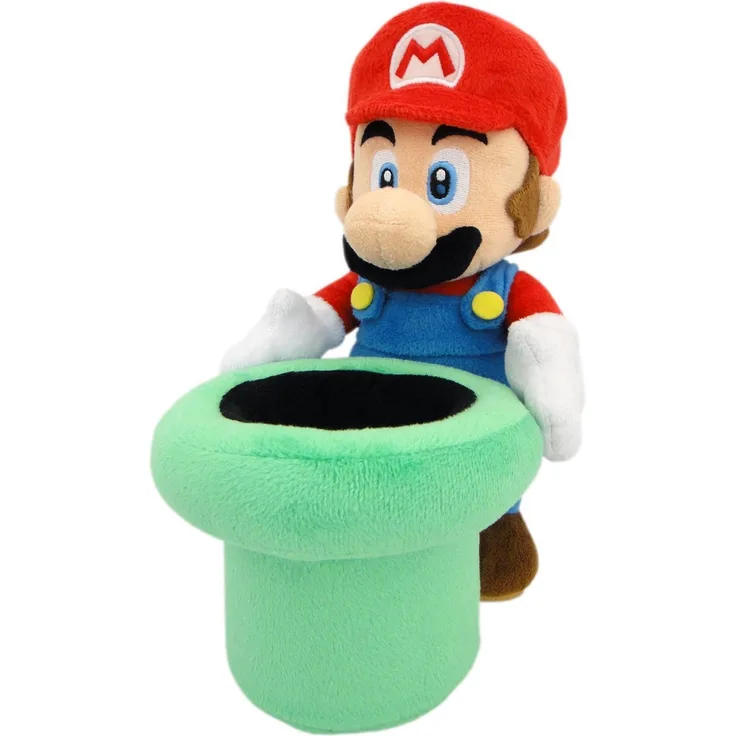 Nintendo Mario Plüsch mit Warp-Röhre, Plüschfigur, ca. 26 cm