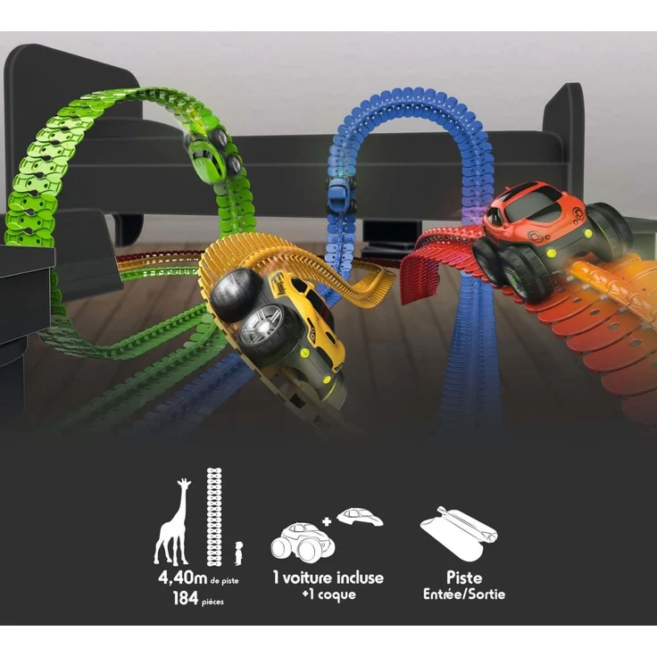 Smoby 'Flextrem Anfänger-Set', Autorennbahn-Set, 4,4 Meter Streckenlänge, 184 Teile, ab 4 Jahren - Preisvergleich – Bild 10