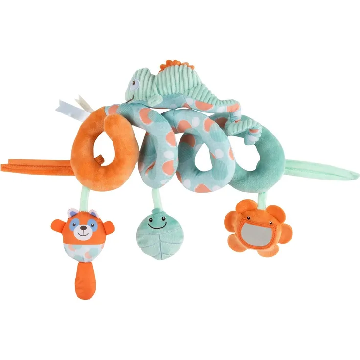 Chicco 00011043000000 Spirale Chamäleon, Kinderbett/Buggy, mit lustigen Spielaktivitäten, aus superweichem Stoff, 0 Monate +