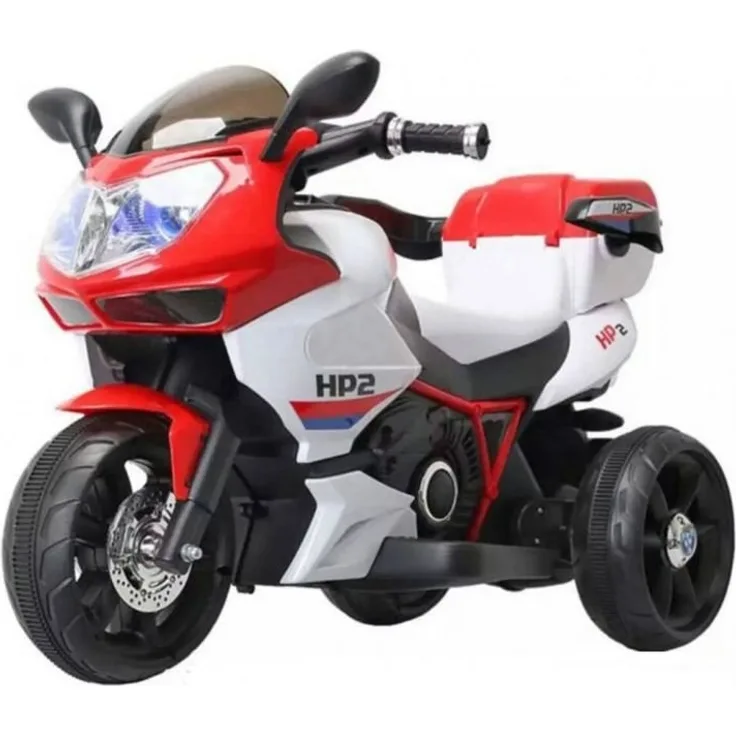 Moni Trade Ltd. Kinder Elektromotorrad HP2 FB-6187, mit Musikfunktion, Spielzeugkorb, ab 3 Jahre rot