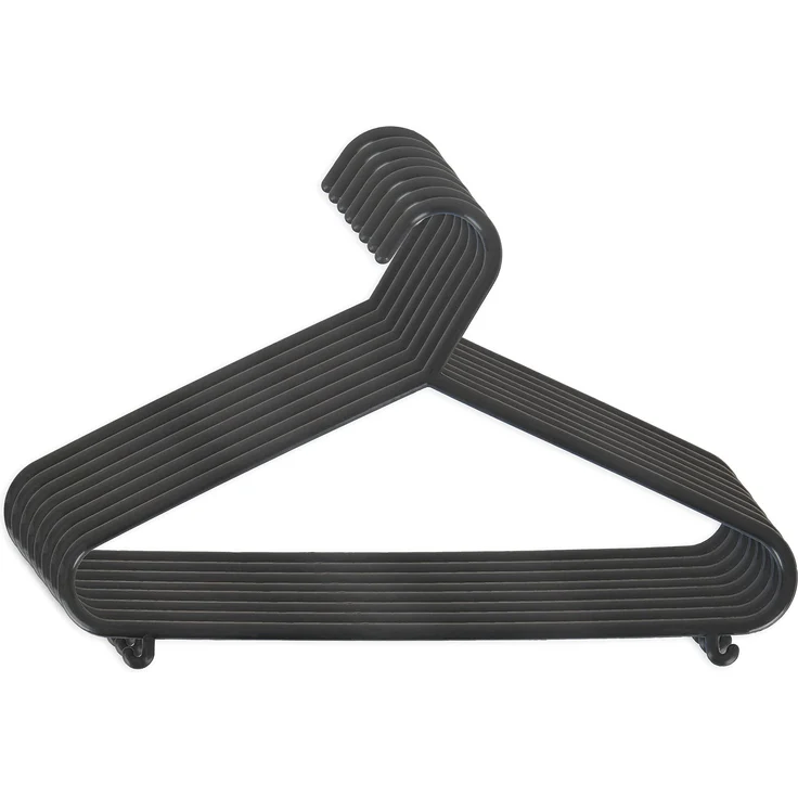 Bieco Kleiderbügel Kinder 8 St. Schwarz | Länge ca 30 cm | Baby Kleiderbügel | Kunststoff Kleiderbügel Kinder Baby | Baby Organiser Für Kleiderschrank | Kleiderbügel Baby | Baby Clothes Hangers – Bild 1