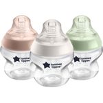 Tommee Tippee Closer to Nature Babyflaschen, Natürlich geformter Trinksauger mit Anti-Kolik-Ventil, 150 ml, 3er-Set, Mehrfarbig
