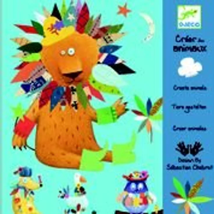 Sticker + Vorlage: Tiere gestalten - DJECO DJ 08932