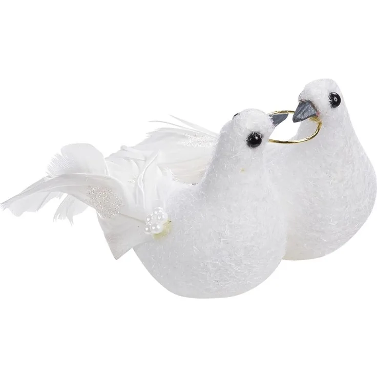 HOCHZEITSTAUBENPAAR MIT RING 11CM