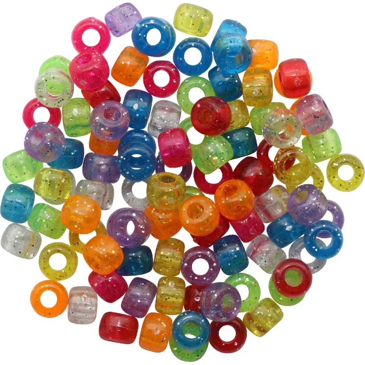 Glorex Schmuck-Perlen Glitter 6 x 9 cm, 25 g