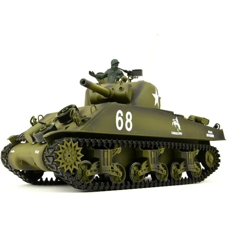 RC Panzer "US M4A3 Sherman" Heng Long 1:16 mit Rauch&Sound+Stahlgetriebe und 2,4Ghz -V 6. 0