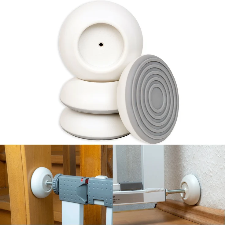 Türgitter Wandschutz Pads, für max. Ø 4. 1 cm Druckschraubenköpfe, 4 Pack für Türschutzgitter, Treppengitter Schutz vor Beschädigungen an Wänden – Bild 6