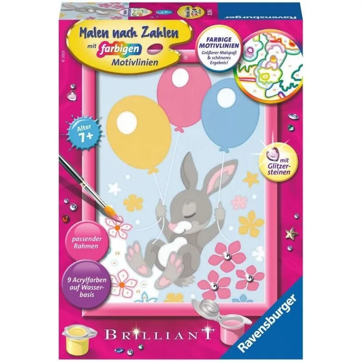 Ravensburger Malen nach Zahlen 20294 - Fliegendes Häschen - Kinder ab 7 Jahren