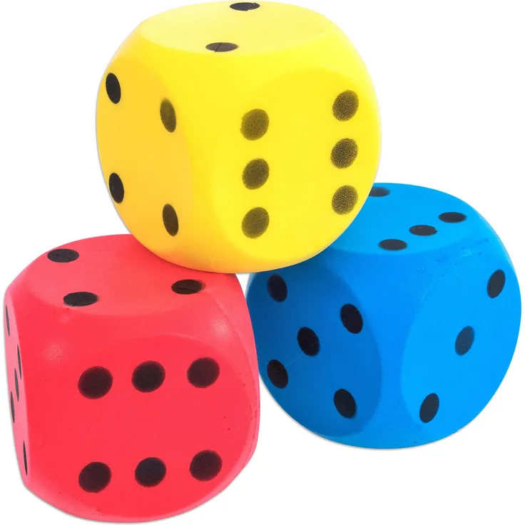 Betzold 757373 - Schaumstoff-Würfel 3 Stück 16 cm - Softwürfel XXL-Würfel