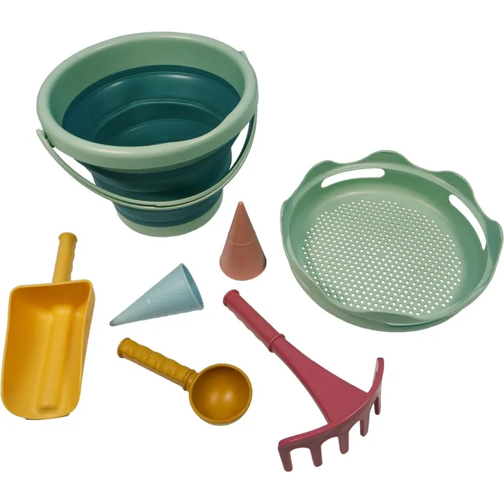 7in1 Sand Toys Falteimer Set, Farbe: Green