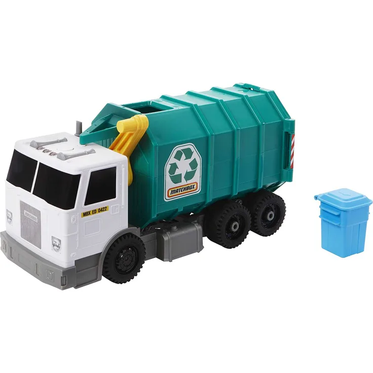 Matchbox HHR64 - Recycling Truck, ca 40 cm großer realistischer Truck mit Lichtern und Geräuschen, hergestellt aus mehr als 80% ISCC-zertifiziertem Kunststoff*, Spielzeug für Kinder ab 3 Jahren - Preisvergleich