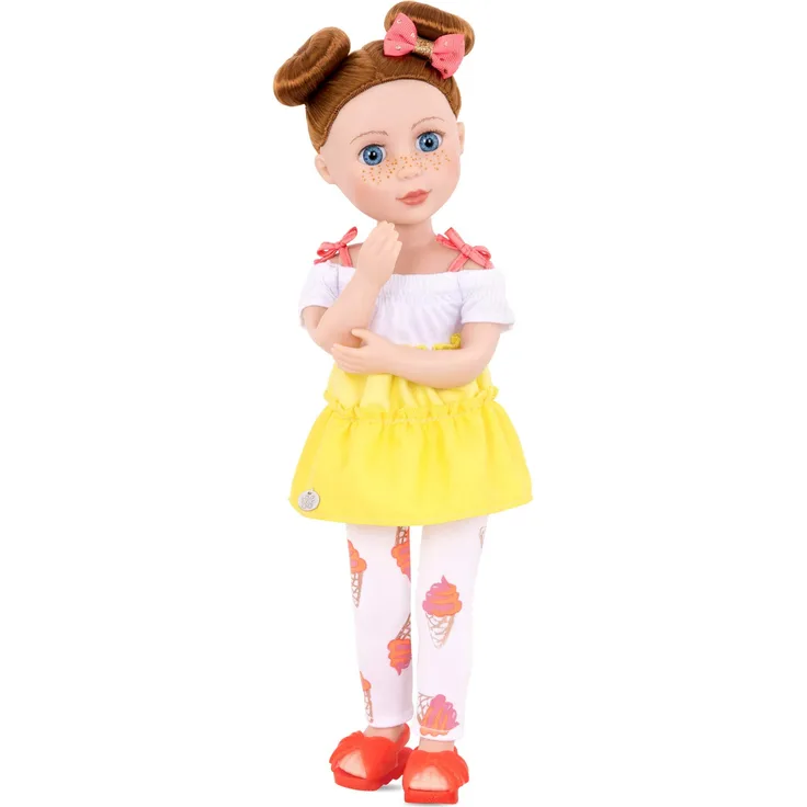 Glitter Girls Puppe Charlie – Bewegliche 36 cm Puppe mit Puppenkleidung, Zubehör und roten langen Haare zum Frisieren – Spielzeug ab 3 Jahren (6 Teile)