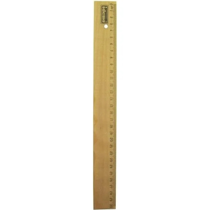 Idena 602017 - Holzlineal 30 cm Natur Scala Zentimeter Millimeter Lineal Schule