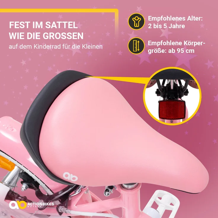 Kinderfahrrad Starlight 12 Zoll Kinder Mädchen Fahrrad mit Stützrädern Kinderrad – Bild 14