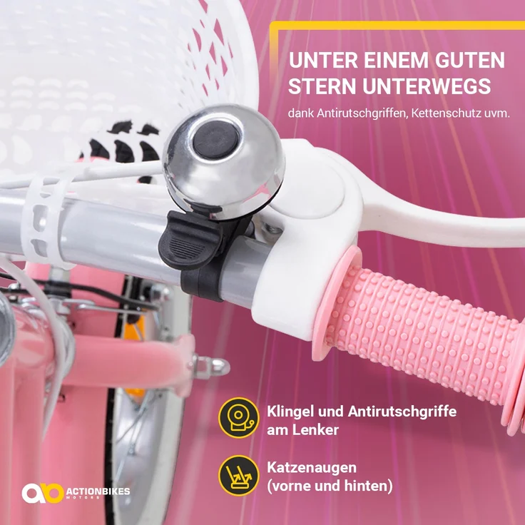 Kinderfahrrad Starlight 12 Zoll Kinder Mädchen Fahrrad mit Stützrädern Kinderrad – Bild 16