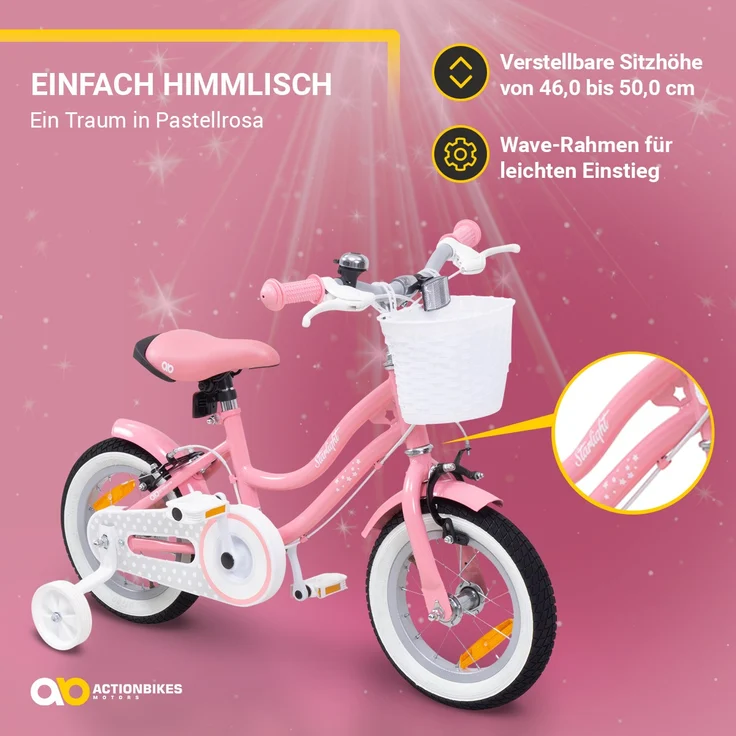 Kinderfahrrad Starlight 12 Zoll Kinder Mädchen Fahrrad mit Stützrädern Kinderrad – Bild 12