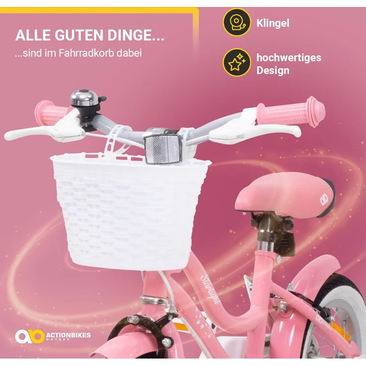 Kinderfahrrad Starlight 12 Zoll Kinder Mädchen Fahrrad mit Stützrädern Kinderrad – Bild 15