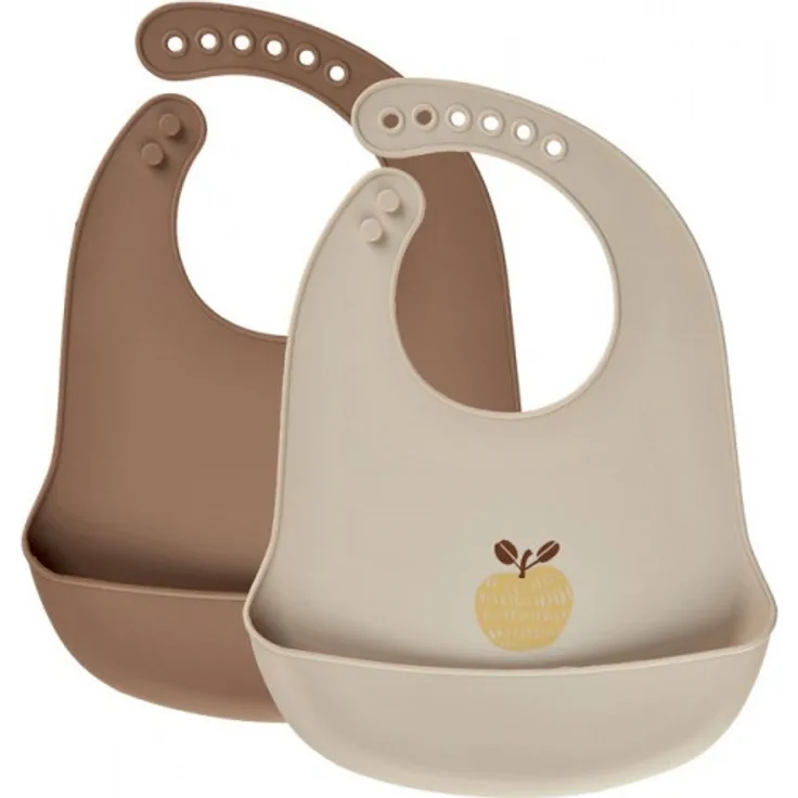 silikon-Lätzchen beige/braun one-size 2 Stück