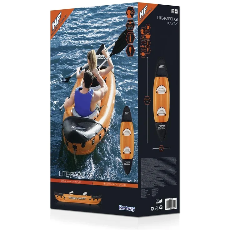 Bestway 65077 Aufblasbares Kajak 2 Person(en) 160 kg Blau Grau Vinyl Box – Bild 3