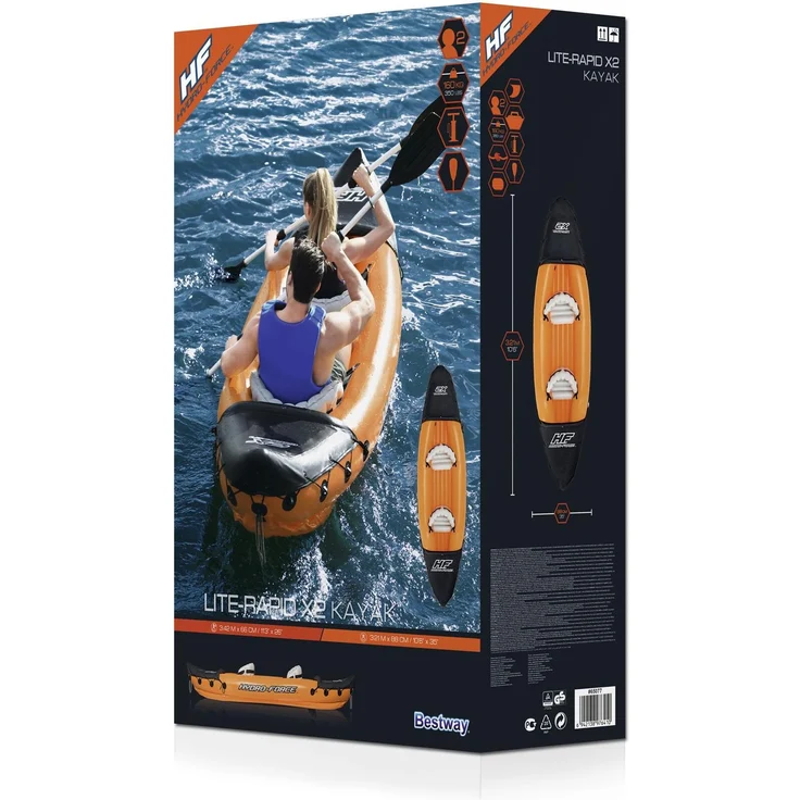 Bestway 65077 Aufblasbares Kajak 2 Person(en) 160 kg Blau Grau Vinyl Box – Bild 16